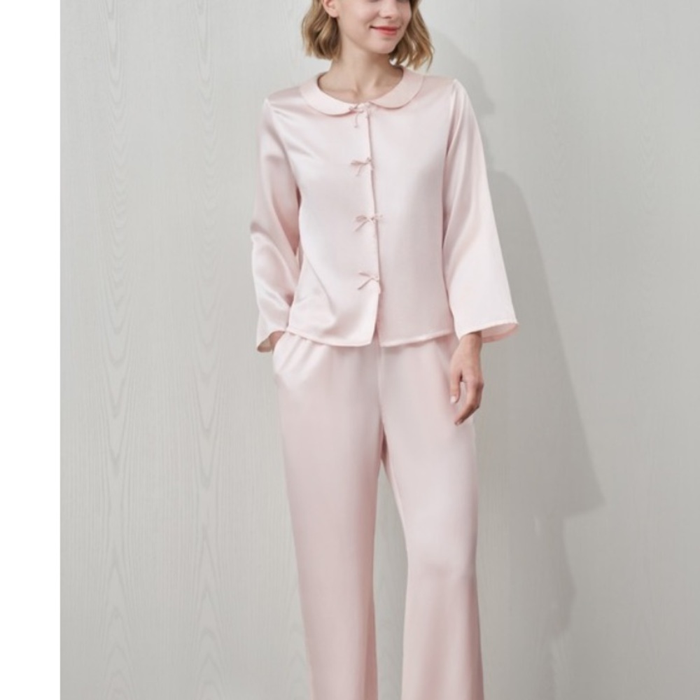 Duchess Collection Satin Pajama Set - Butter